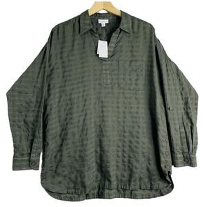 J Jill Textured Side Button Tunic Top Women Size M Coriander NWT $89